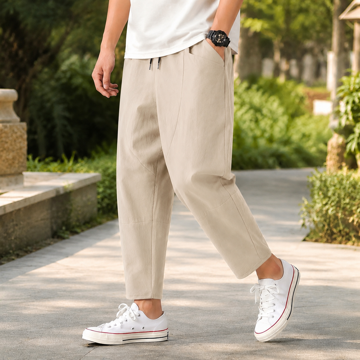 Callum Cropped Pants - Khaki