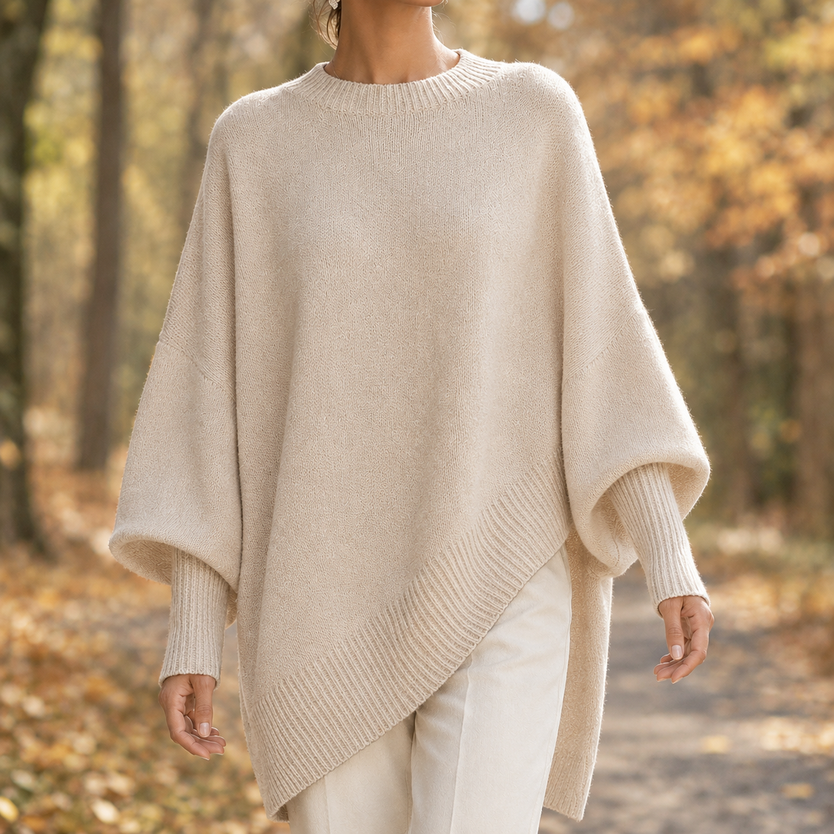 Chiara-Marie Asymmetric Sweater - Apricot