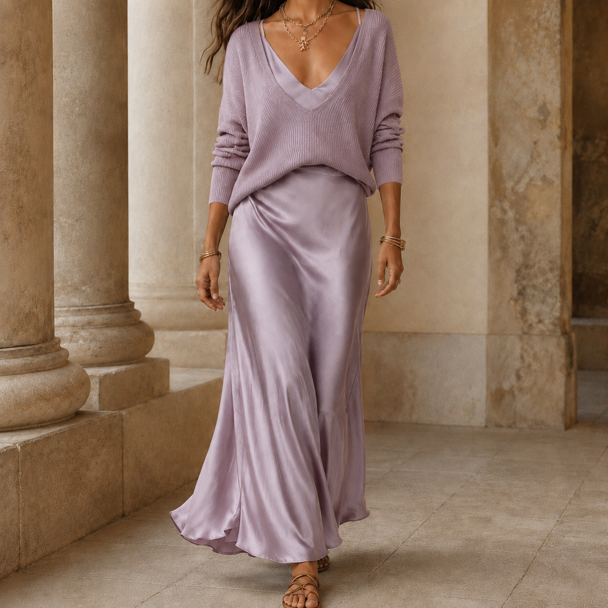 Emilia Slip Dress Set - Lavender