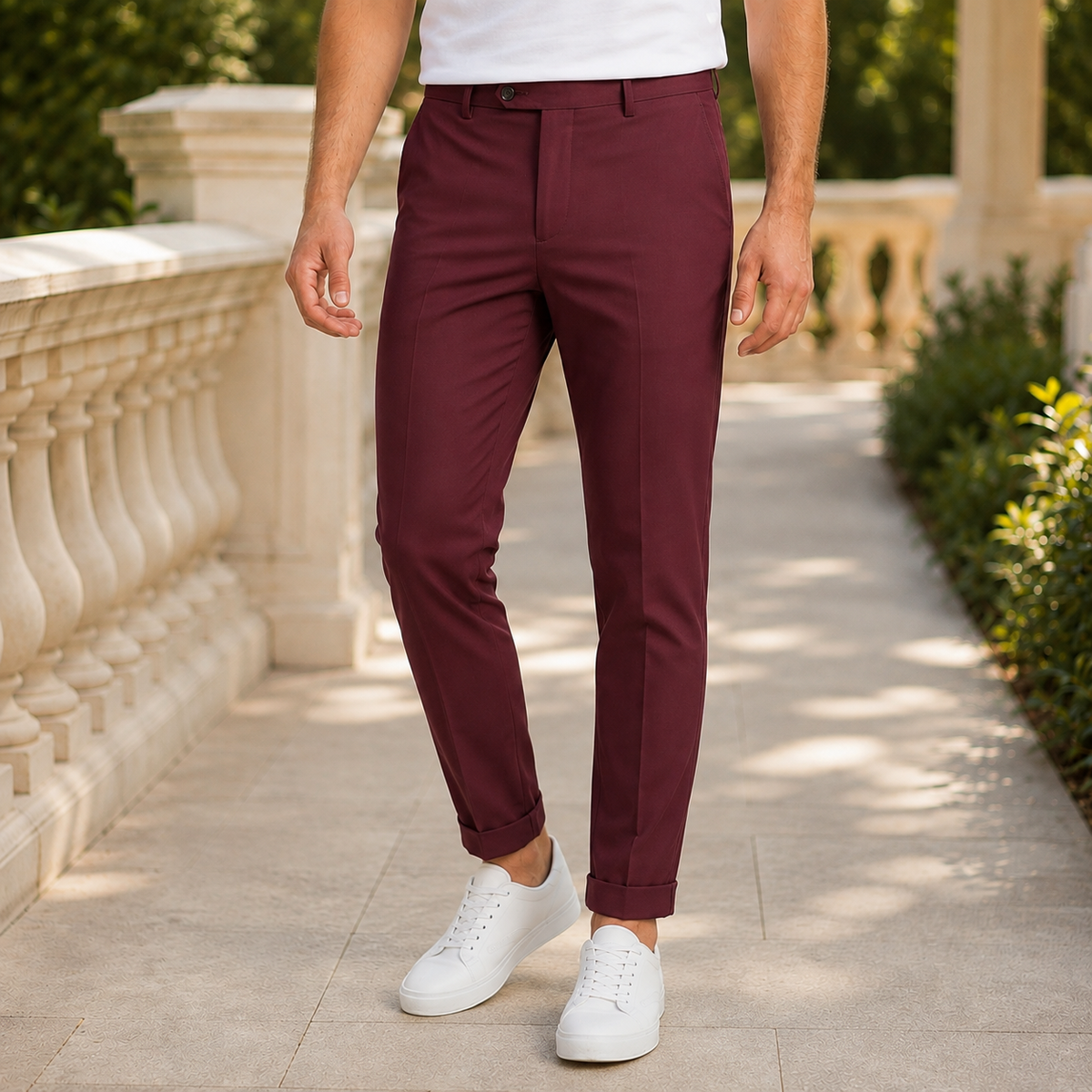 Marco Tailored Pants - Burgundy