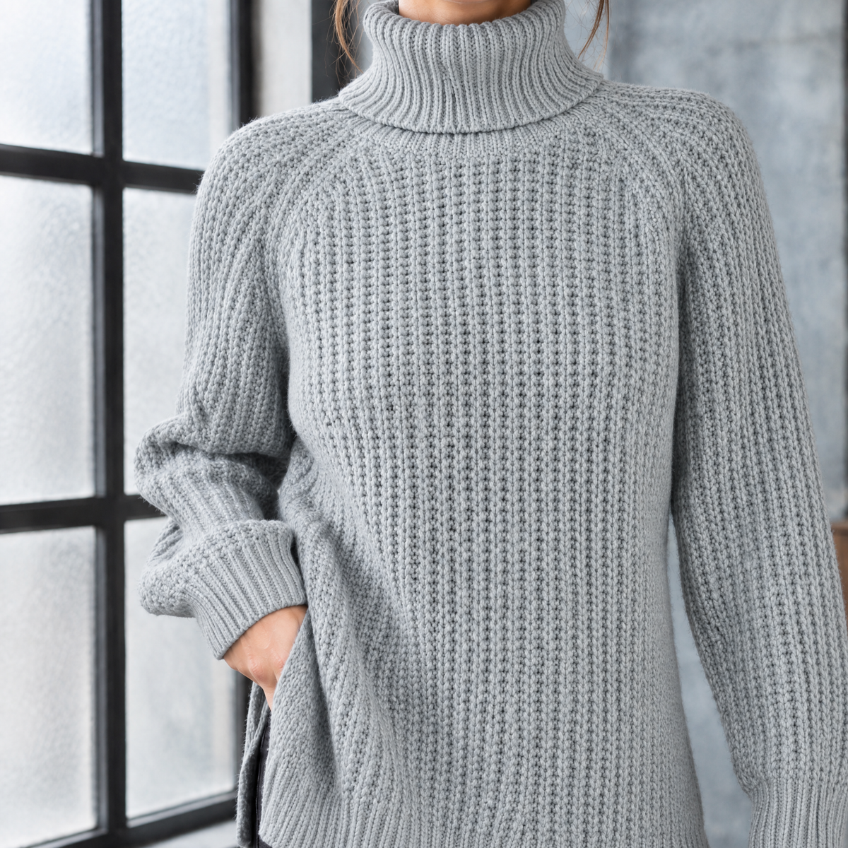Mallory Turtleneck Sweater - Slab Gray
