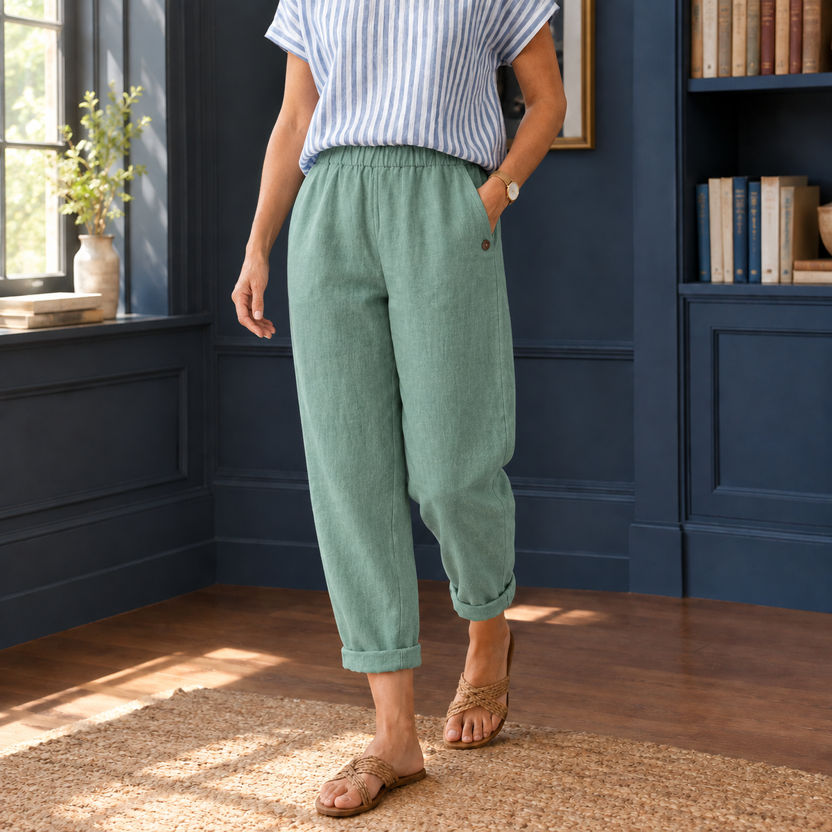 Alba-Faye Relaxed Pants - Turquoise