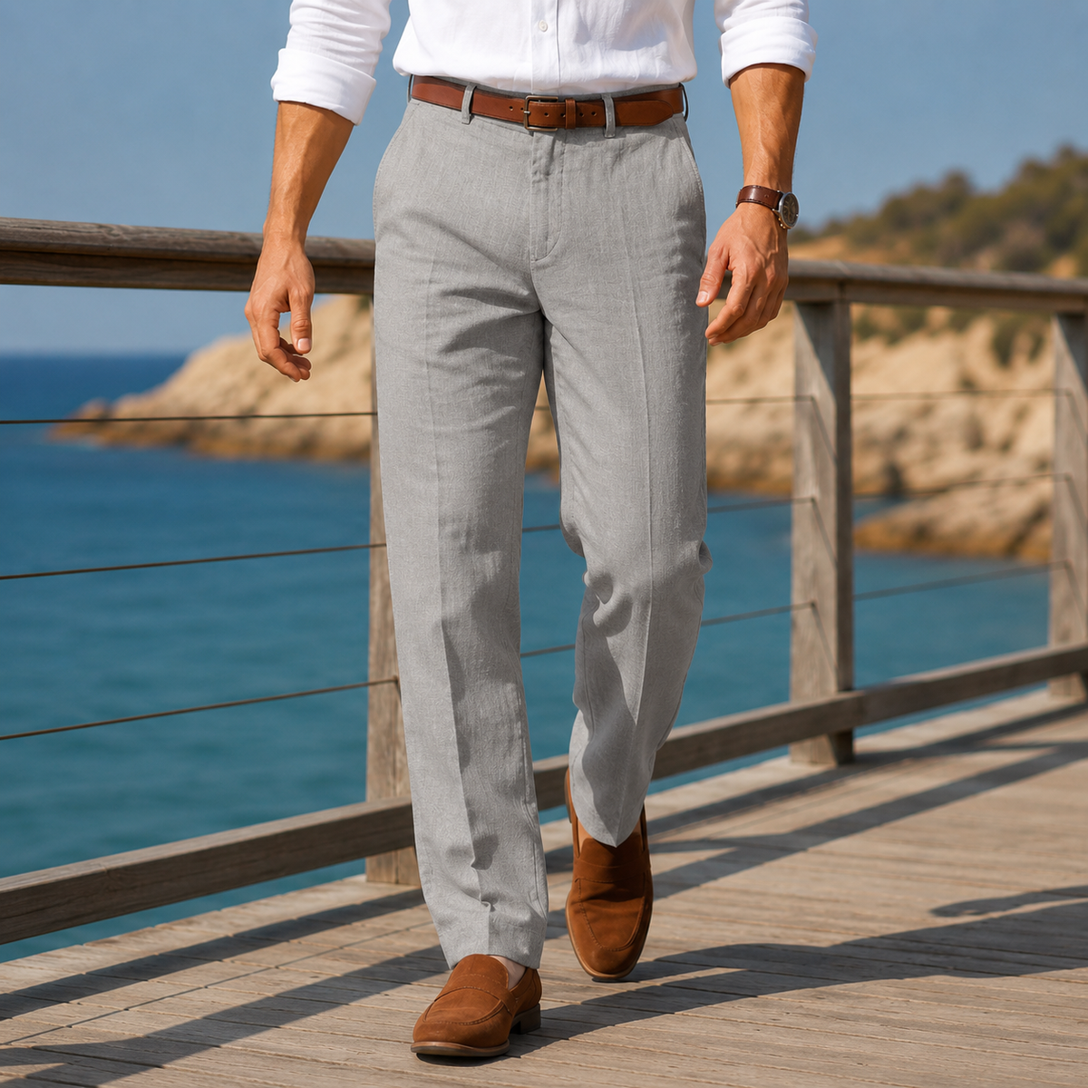 Caleb Straight Leg Pants - Gray