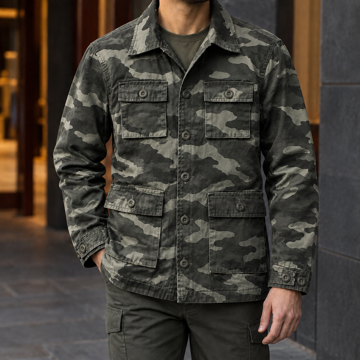 Octave Utility Jacket - Green Camouflage