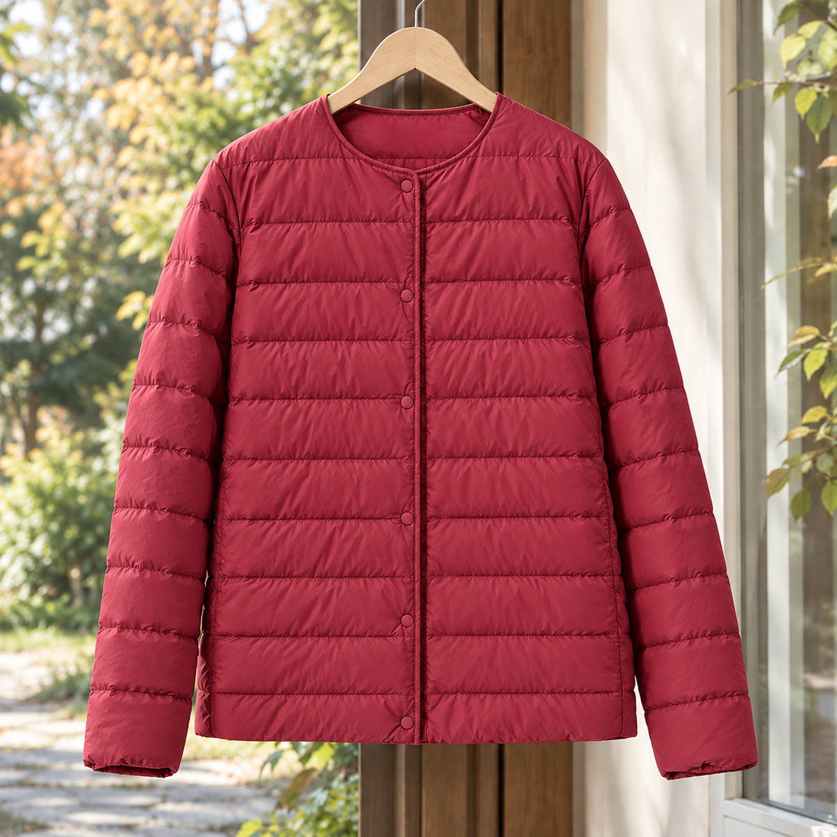 Emmeline-Marie Cashmere Puffer Jacket - Burgundy
