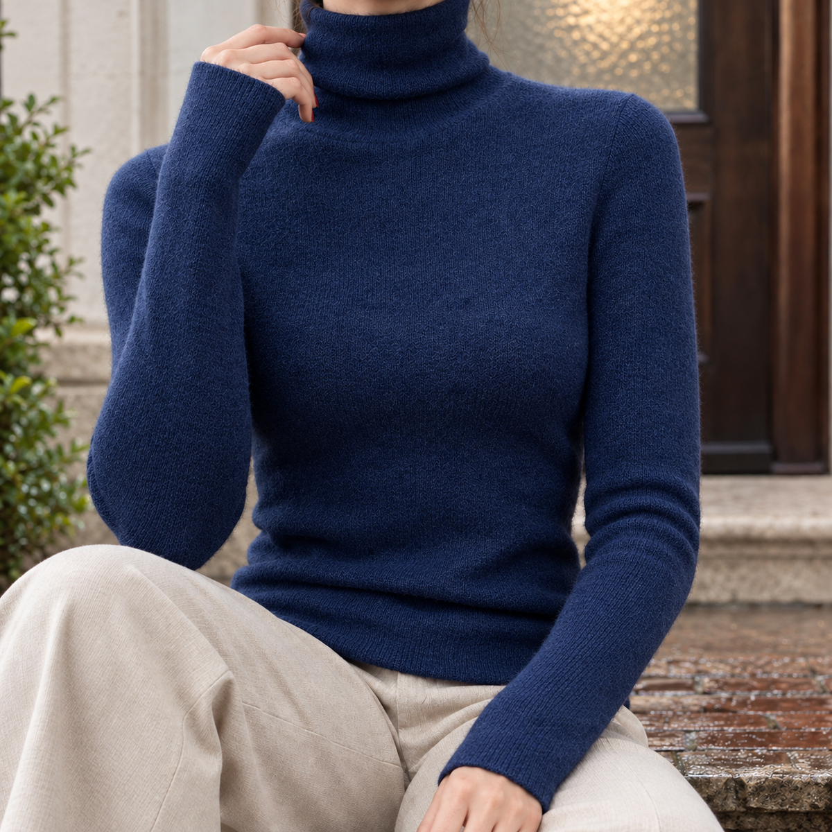 Lucinda Turtleneck Sweater - Dark Blue