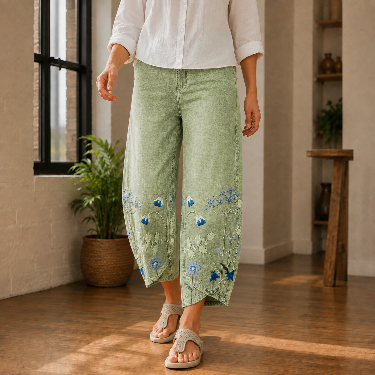 Vera Barrel Pants - Green