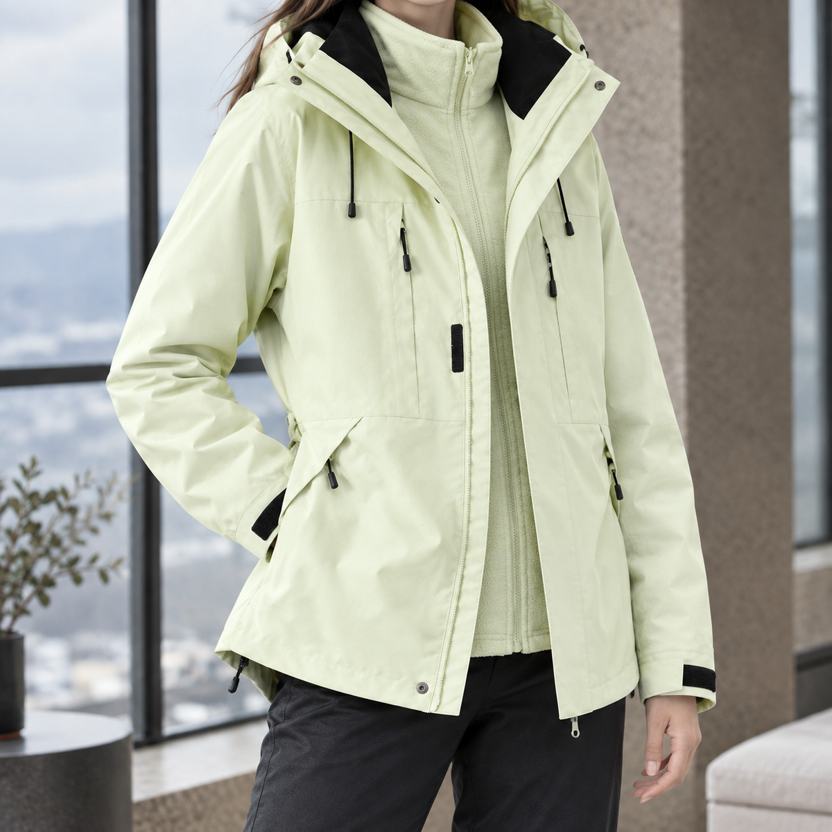 Dorothea Three-In-One Jacket - Travel Outfit - Snowy Yellow