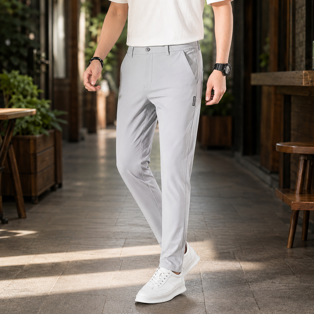 Hudson Slim Pants - Light Gray