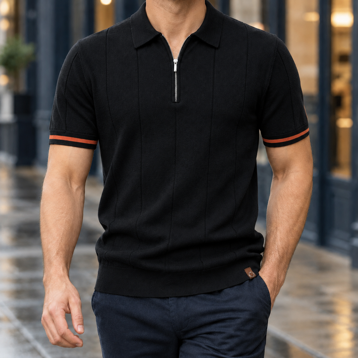 Donatien Zip Polo - Black