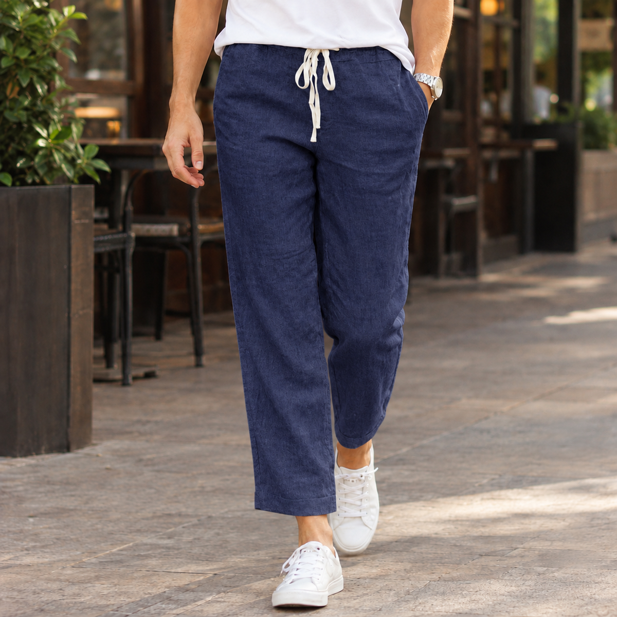Gaspard Relaxed Pants - Navy Blue