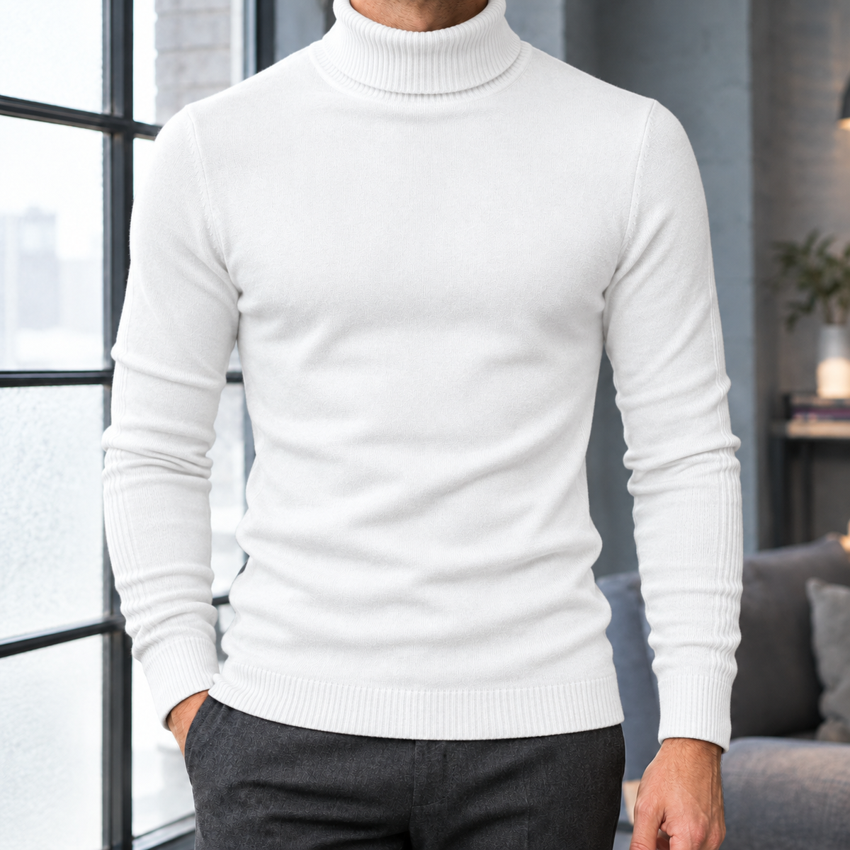 Axel Turtleneck Sweater - White