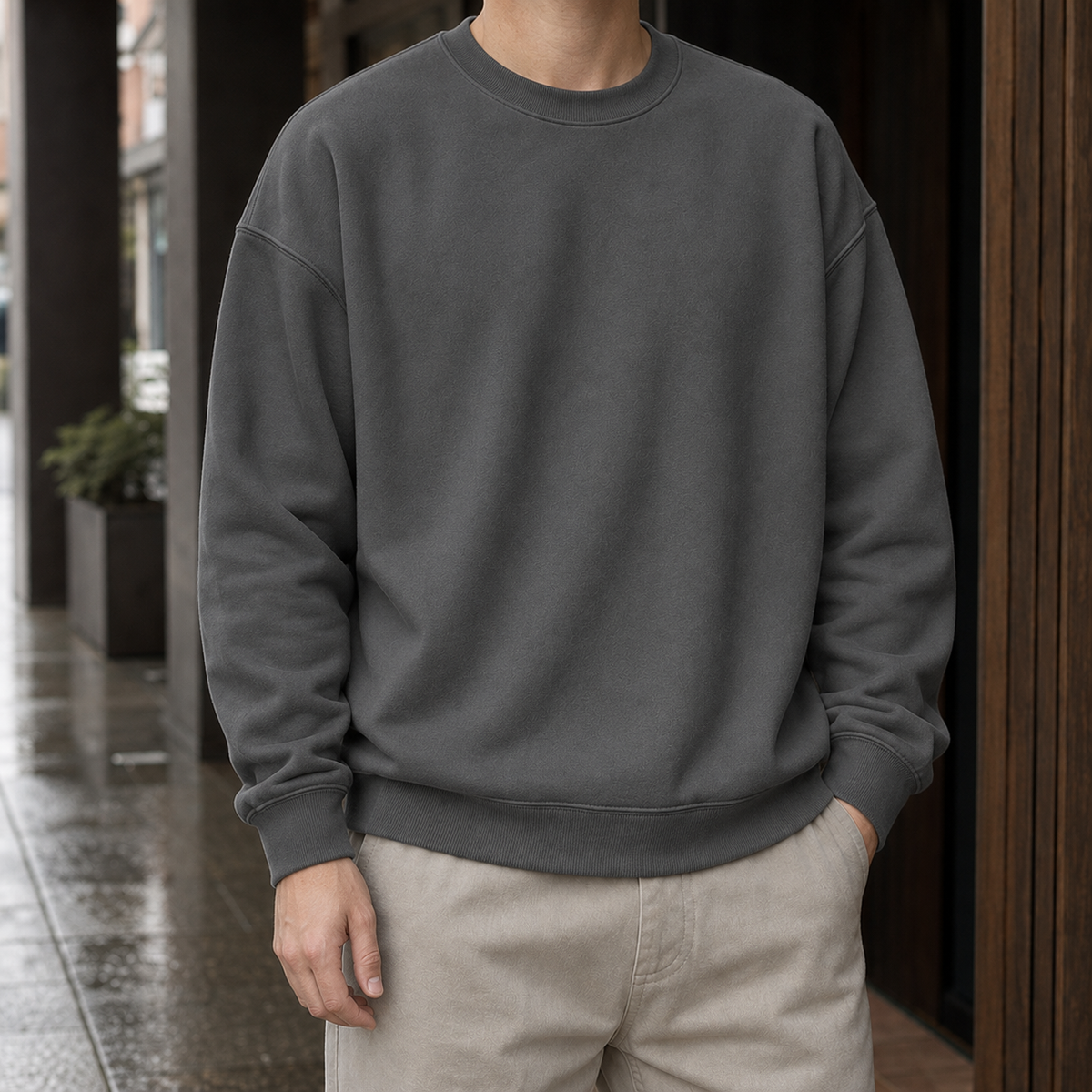 Isaac Relaxed Sweatshirt - Dark Gray