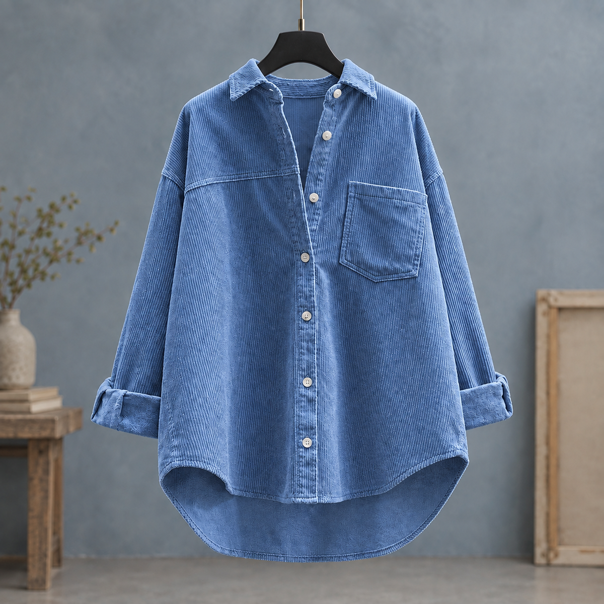 Annalise Corduroy Overshirt - Blue