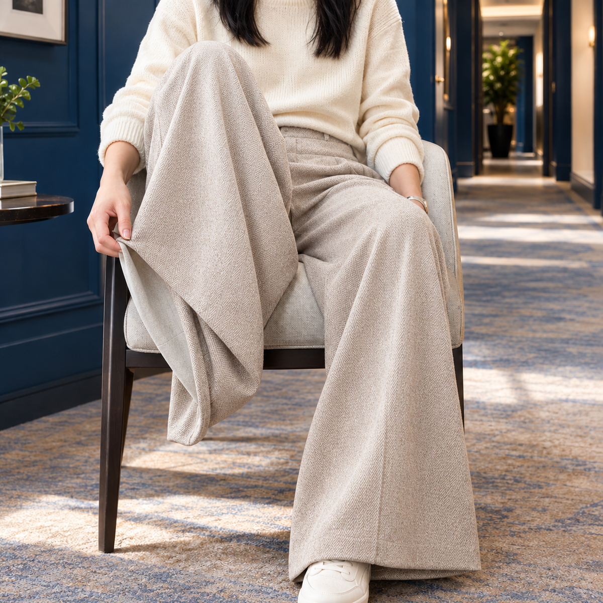 Jemima Wide Leg Pants - Oatmeal