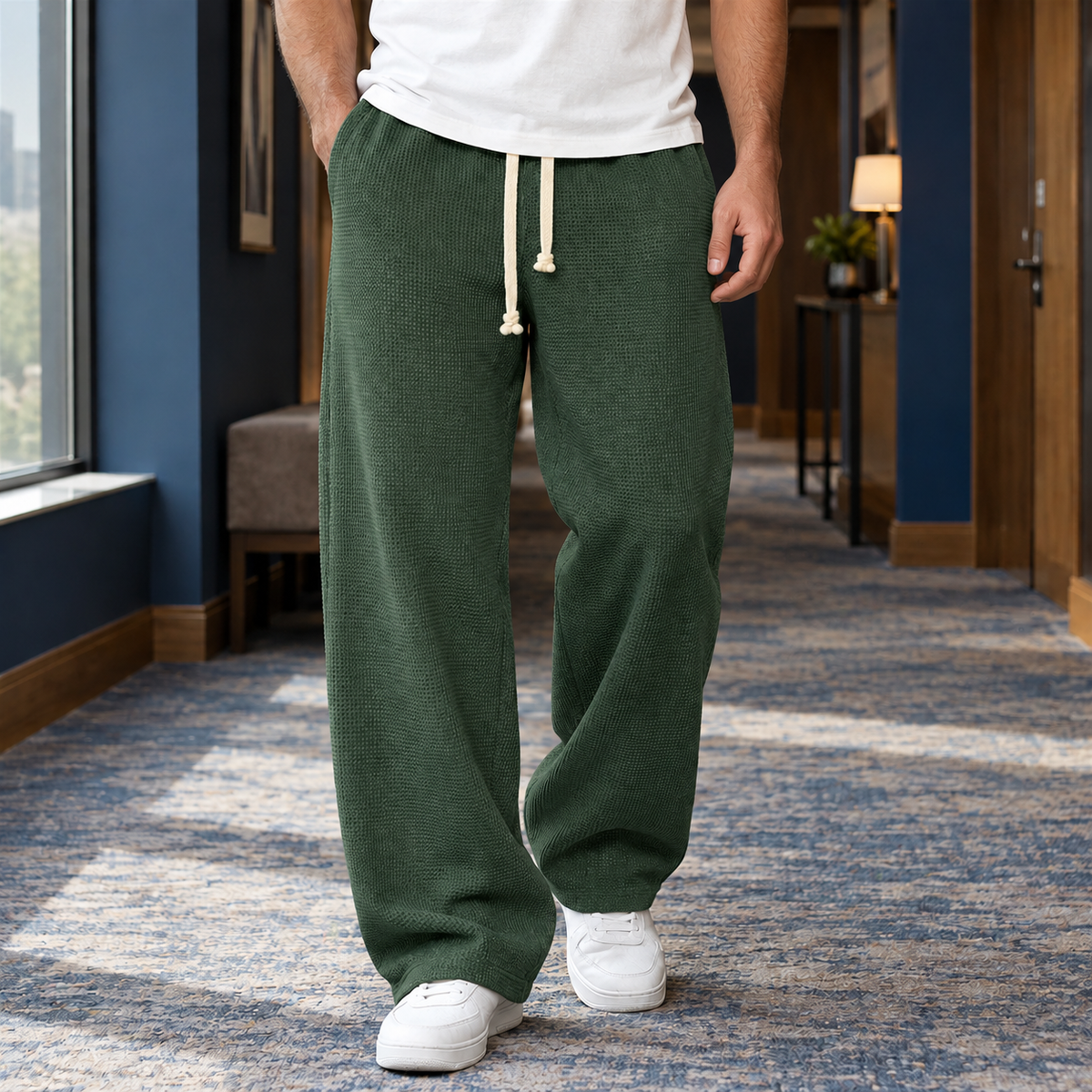 Armel Wide Leg Pants - Dark Green