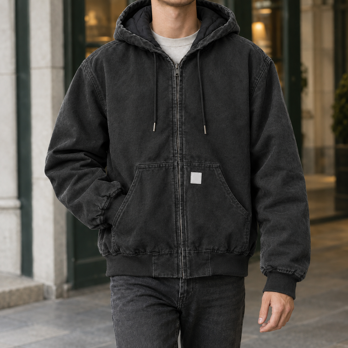 Gustave Washed Work Jacket - Denim Black