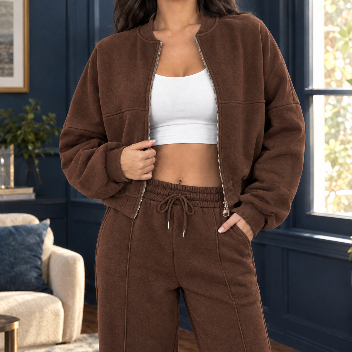 Allegra-Louise Wide Leg Set - Brown