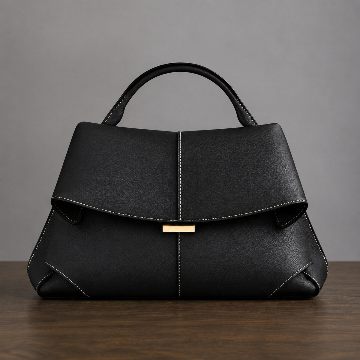 Peretti Sculpted Leather Handbag - Black