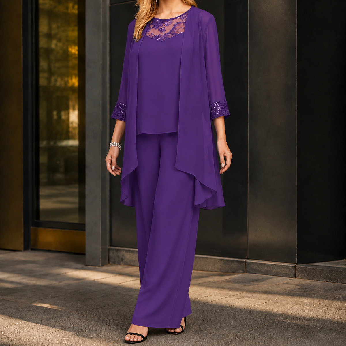 Antonia Flowing Set - Purple