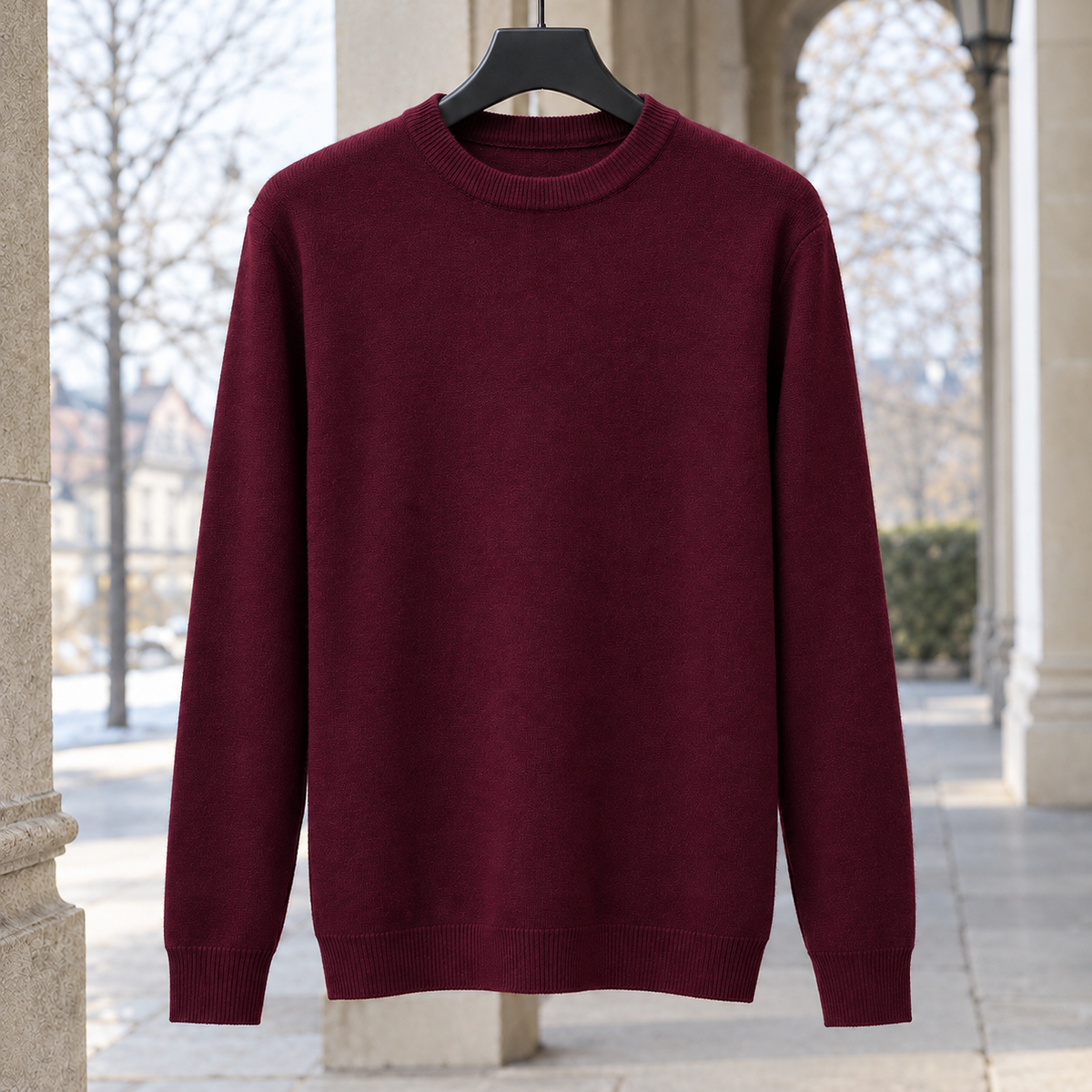 Gregoire Crewneck Top - Wine Red
