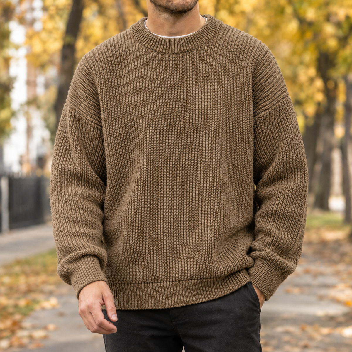 Horace Ribbed Sweater - Brown