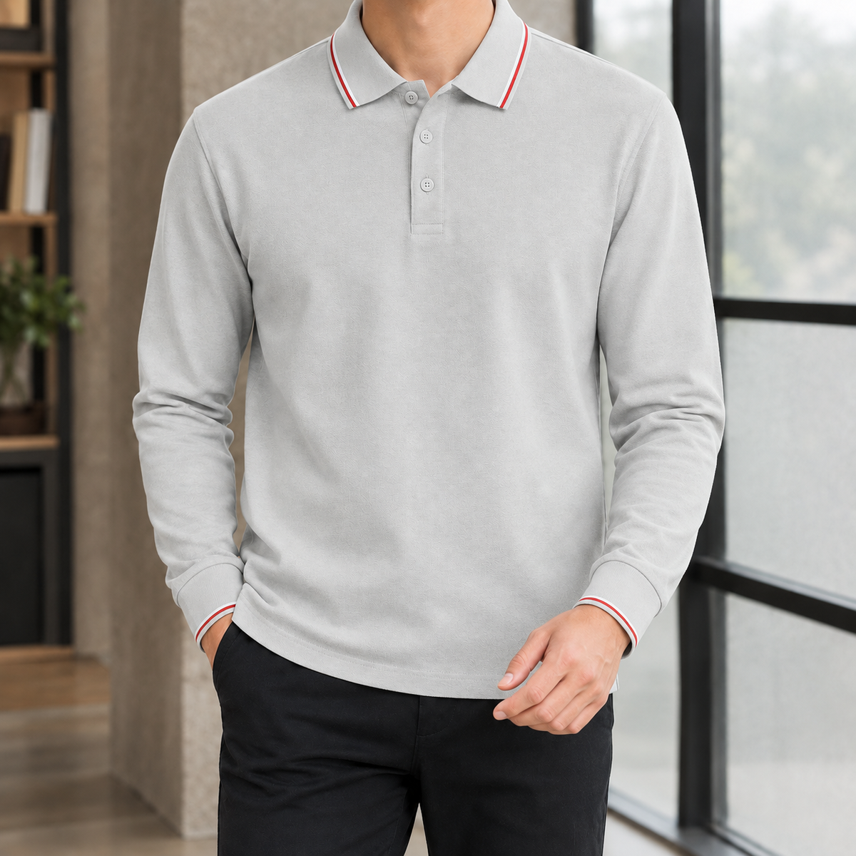 Oberon Collared Polo - Light Gray