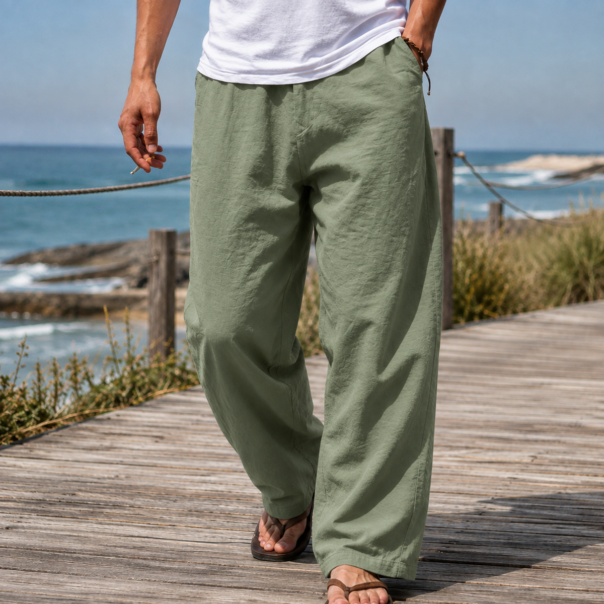 Wyatt Wide Leg Pants - Green