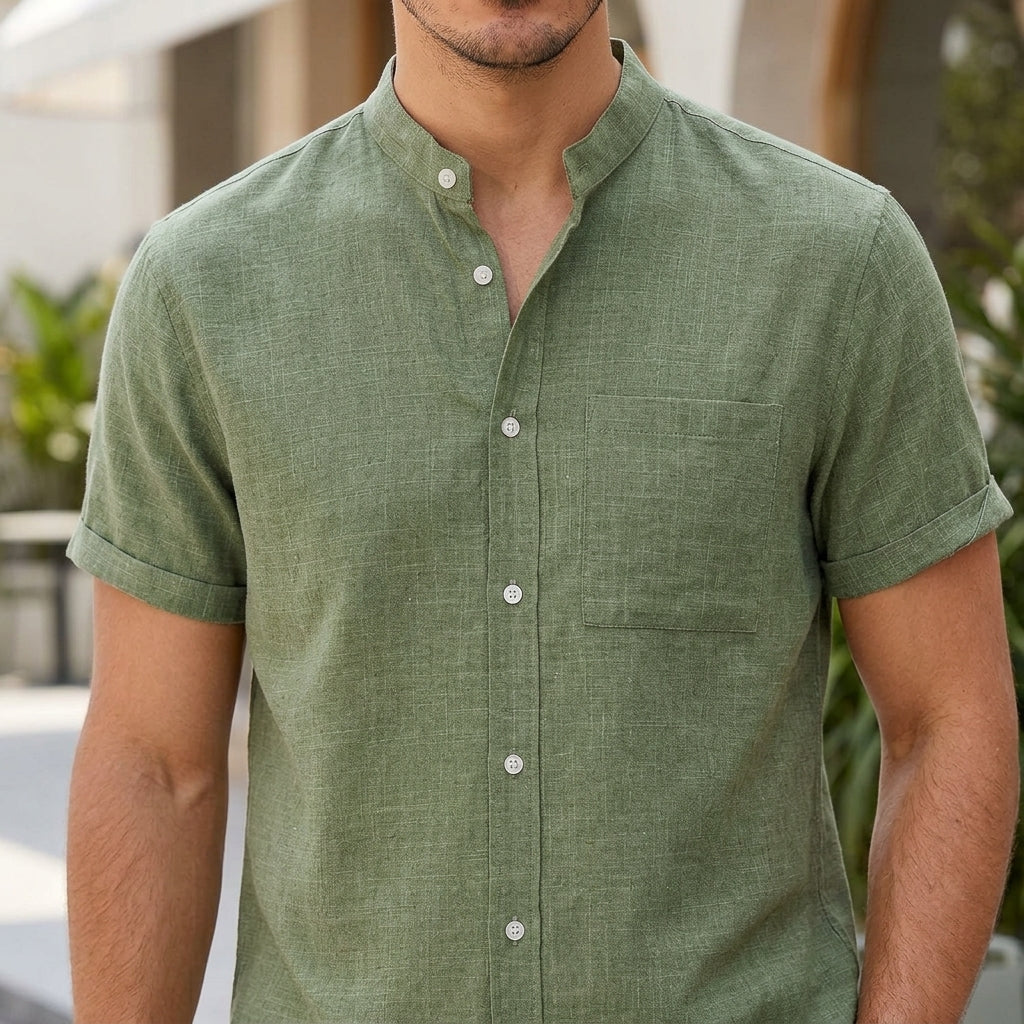 Hudson Mandarin Shirt - Lead Product Detail