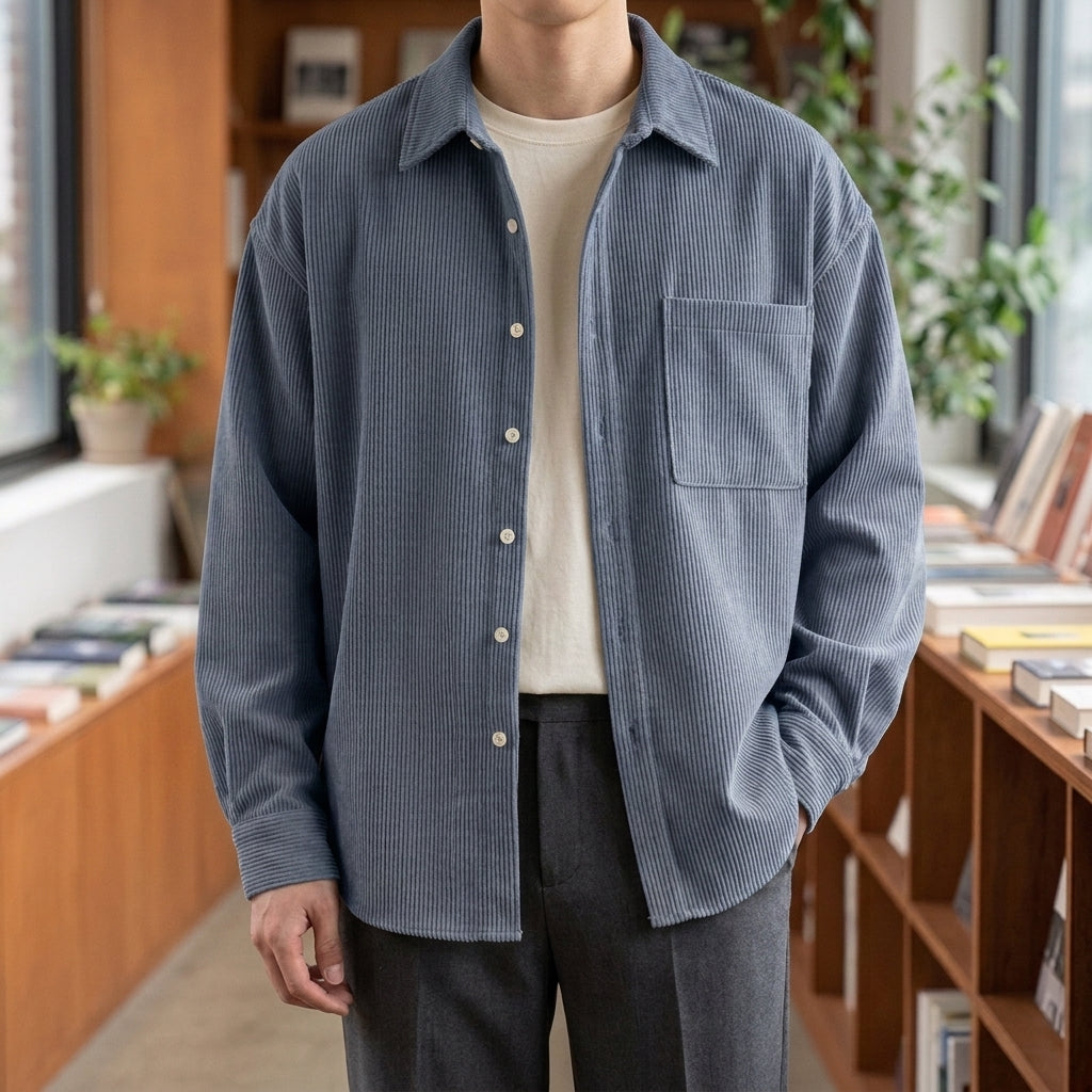 Blake Corduroy Shirt - Dusty Blue